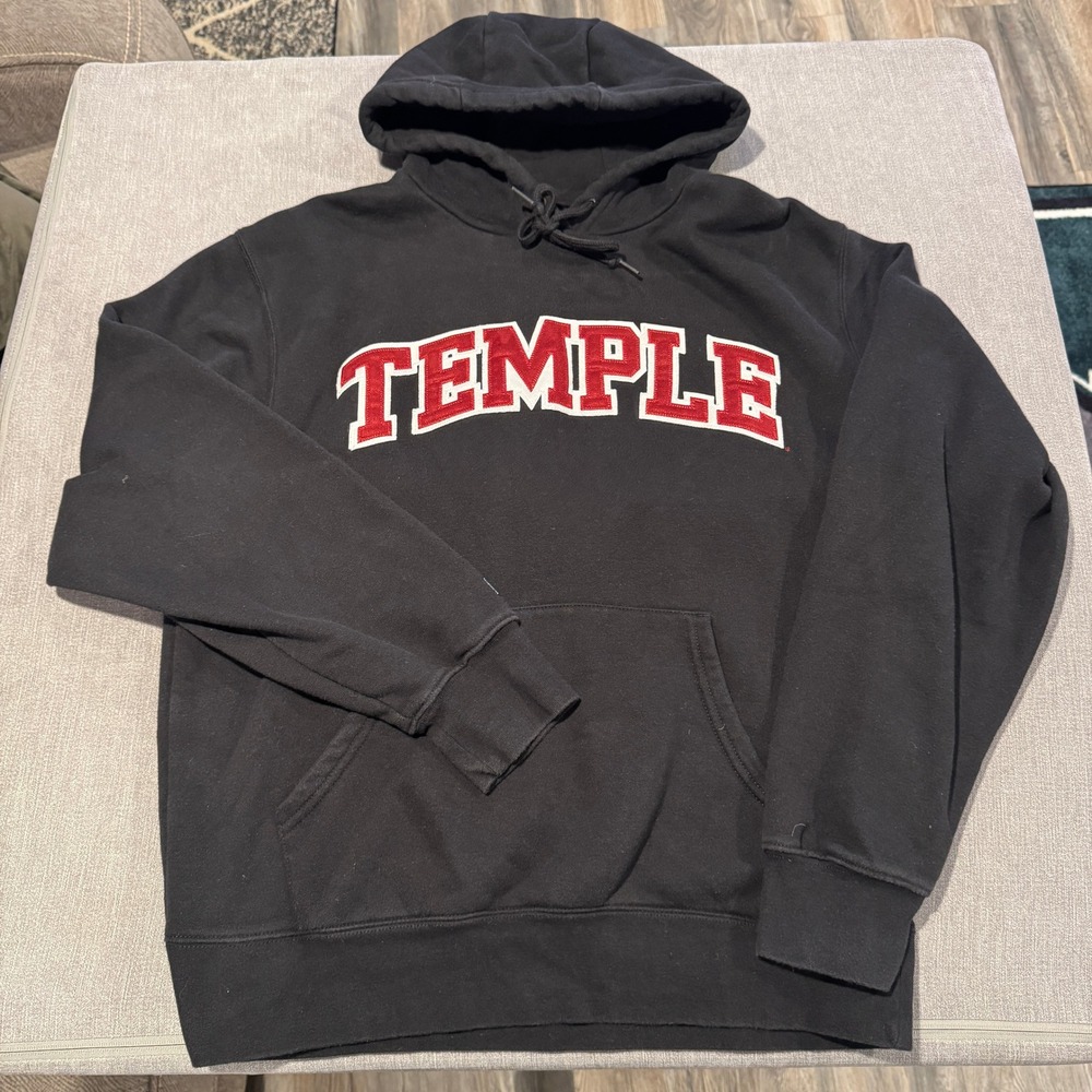 Temple University Owls Jansport Hoodie Mens Medium Black Collegiate Sweatshirt